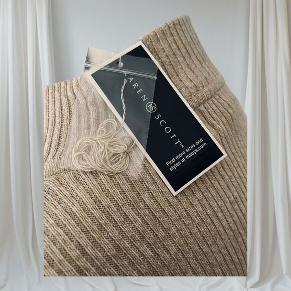 Karen Scott Womens Size Large 100% Cotton Mock Neck Pullover Sweater Minimalist - Picture 6 of 10